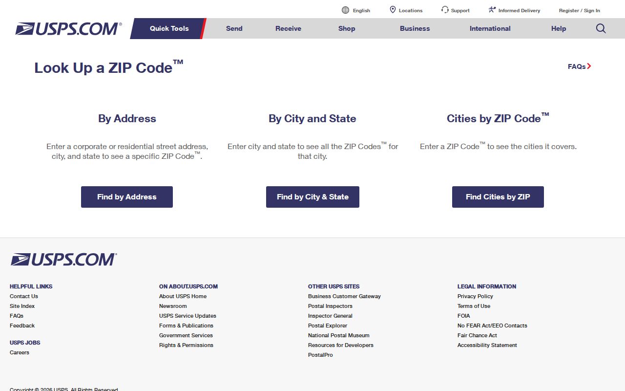 USPS ZIP Code Lookup used to verify a North Lynnwood delivery address